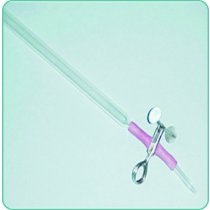 AMBER BURETTE FITTED WITH PINCH CLIP WITH RUBBER TUBING AND GLASS JET - 100ml