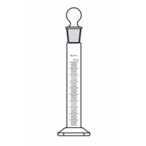AMBER GRADUATED CYLINDERS INTERCHANGEABLE STOPPER, Round Base (Work Certificate) - 500ml