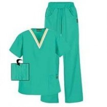 Kaustubh Scrub Suit-100% cotton?V? Neck or Round collar Shirt & Payjama Green (Medium)