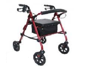 Medequip Steel Rollator - RedMERT02R