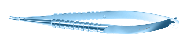 RUMEX Barraquer Needle Holder,Extra Fine Jaws 8.0mm, CurvedWith Lock, Long Size -Titanium