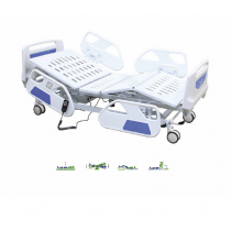 SILVERLINE FIVE FUNCTION ELECTRIC HOSPITAL BED with Central Locking & Split ABS Railing) with PP Guard Rail
