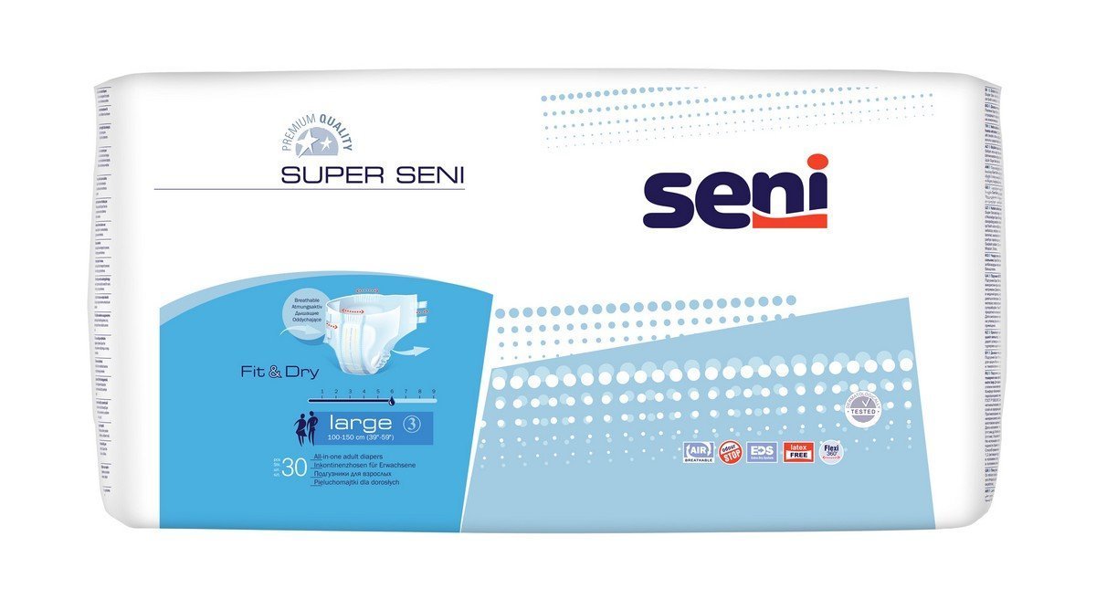 Super Seni Adult Diaper 30Pieces per pack Large
