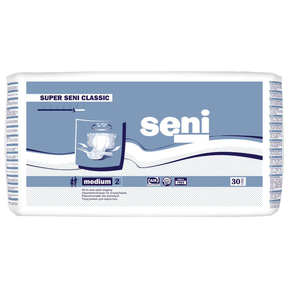 Super Seni Classic AdultDiaper 30 Pieces per packMedium